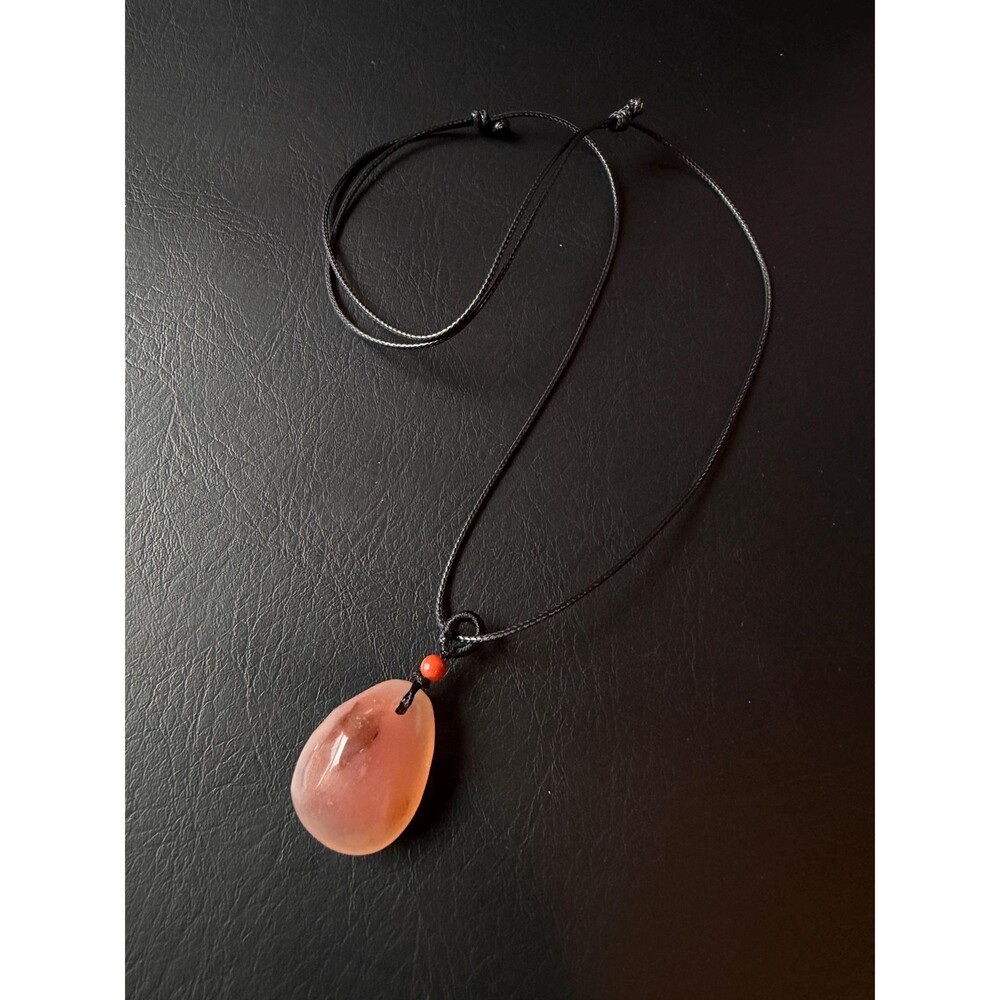 Red Agate Nanhong Water Drop Pendant Necklace with vegan leather adjustable Cord